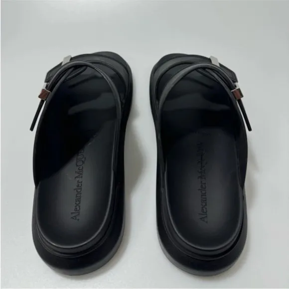 Alexander McQueen Rubber Double-StrapSlides Black Men's EU 45/US 12