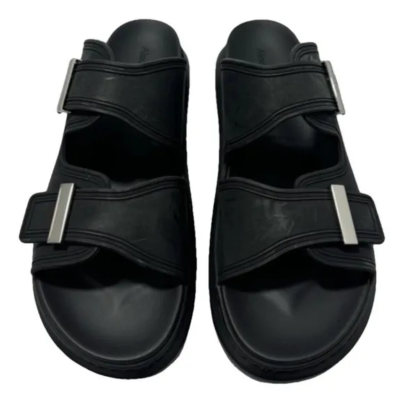 Alexander McQueen Rubber Double-StrapSlides Black Men's EU 45/US 12