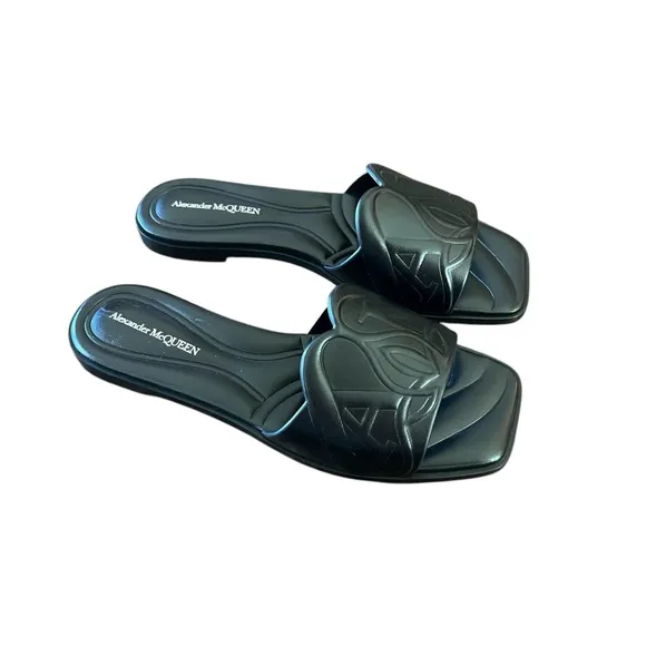 Alexander McQueen Seal Leather Slide Sandal Slip  On NEW EU 36.5 US 6.5