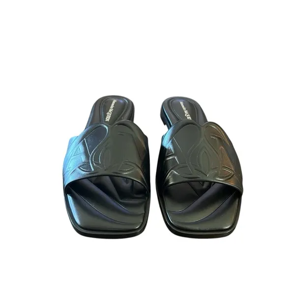 Alexander McQueen Seal Leather Slide Sandal Slip  On NEW EU 36.5 US 6.5