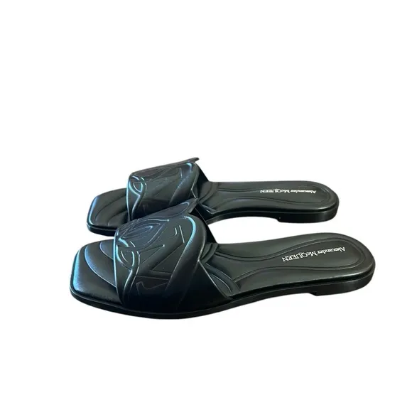 Alexander McQueen Seal Leather Slide Sandal Slip  On NEW EU 36.5 US 6.5