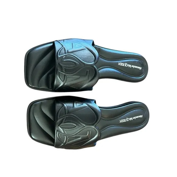 Alexander McQueen Seal Leather Slide Sandal Slip  On NEW EU 36.5 US 6.5