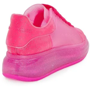Alexander McQueen Womens Pink Lace-Up Rubber Casual And Fashion Sneakers New