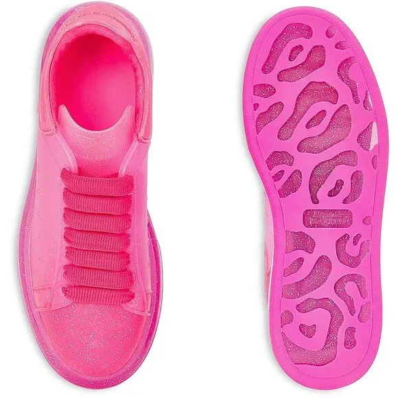 Alexander McQueen Womens Pink Lace-Up Rubber Casual And Fashion Sneakers New