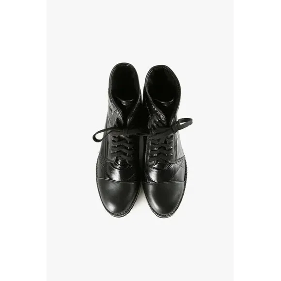 ALL BLACK Women's Black Puffy Lugg Camper Boots Sz US 6.5 EU 37