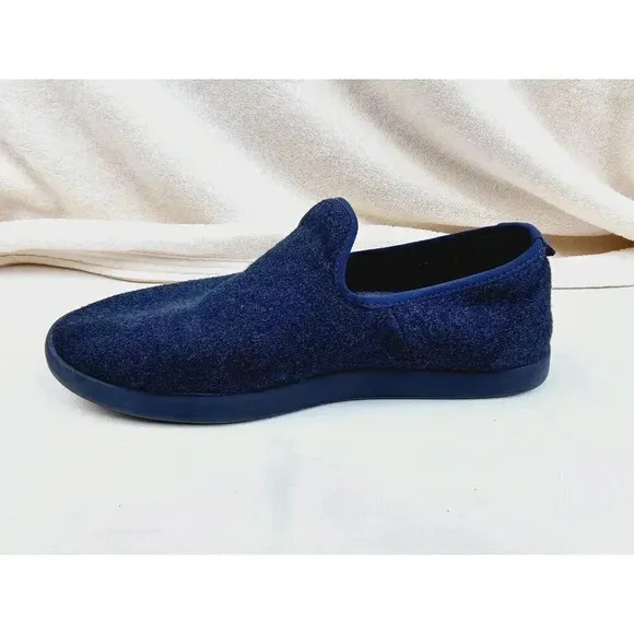 Allbirds Size 10 Men's Blue The Wool Lounger Slip On Logo Loafers Blue Sole