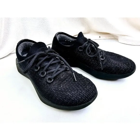 Allbirds Size 9 Mens TD2 (Tree Dasher) Black Low Lace Comfort Fashion Sneakers