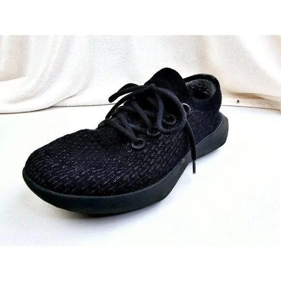 Allbirds Size 9 Mens TD2 (Tree Dasher) Black Low Lace Comfort Fashion Sneakers