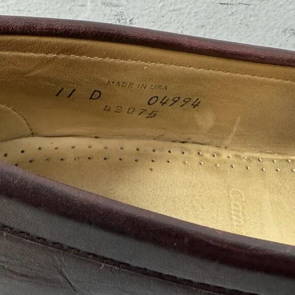 ALLEN EDMONDS Cameron Oxblood Burgundy Leather Penny Loafers‎ Slip-On Size 11 D