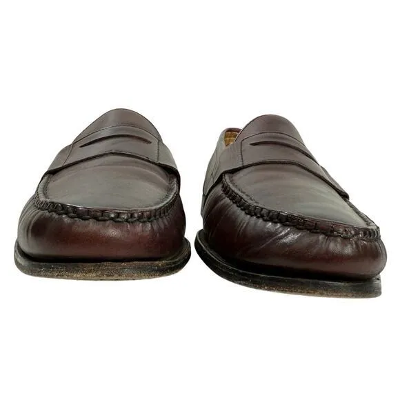 ALLEN EDMONDS Cameron Oxblood Burgundy Leather Penny Loafers‎ Slip-On Size 11 D