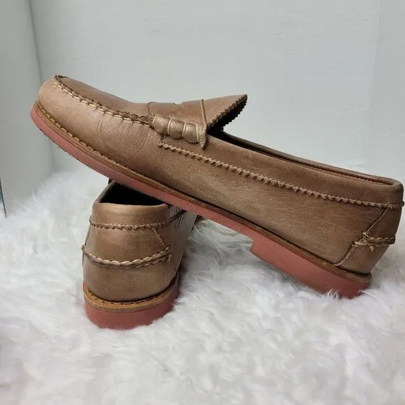 Allen Edmonds Sedona Mens Size 11 Penny Loafers  Distressed Brown Vibram Sole