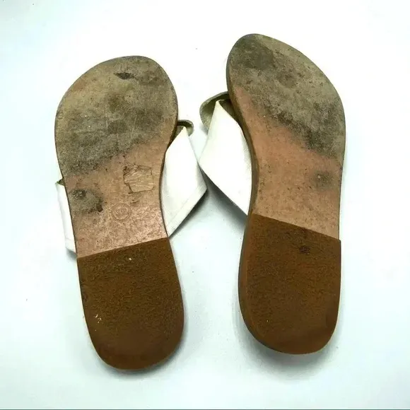 Ancient Greek Sandals Thais  Leather sandals slides wide cross straps size 7