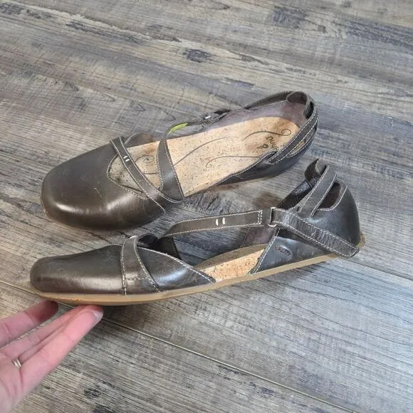 Anhu Tullia II Shoe Women's Flat Velcro Size W 11 Brown
