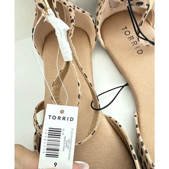 Ankle strap D'Orsay flats in cheetah torrid Leopard print women romantic size 9