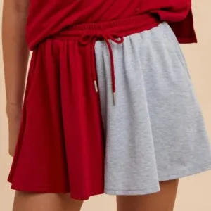 Annie Wear Color Block French Terry Flare Shorts