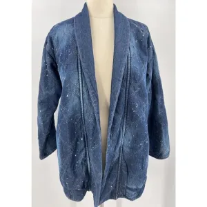 Anthropologie Pilcro Quilted Blue Bohemian Denim Kimono Jacket XS Retail $178