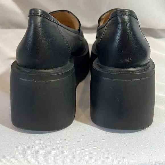 ANTHROPOLOGIE MAEVE LUGGED PLATFORM LOAFERS IN BLACK SIZE 41