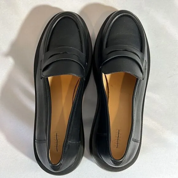ANTHROPOLOGIE MAEVE LUGGED PLATFORM LOAFERS IN BLACK SIZE 41