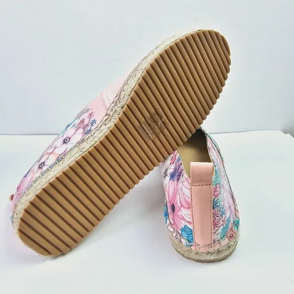 Anuschka Women's Floral Birds Espadrille Slip On Loafers, Sz 10 NWOB