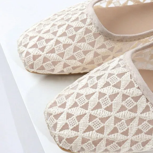 Apricot Elegant Women's Hollow Out Slip-On Flats