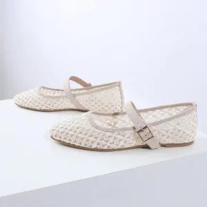 Apricot Elegant Women's Hollow Out Slip-On Flats