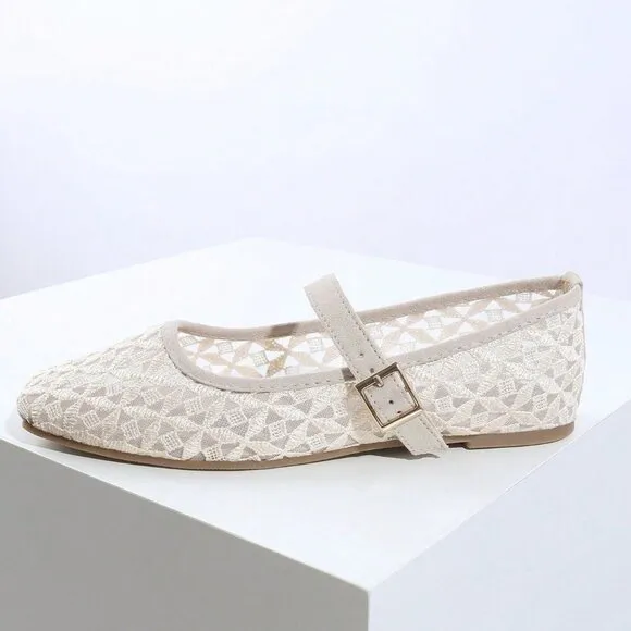 Apricot Elegant Women's Hollow Out Slip-On Flats