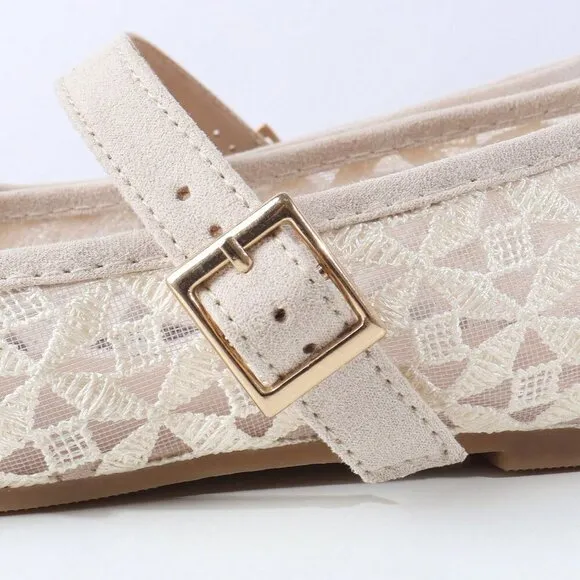 Apricot Elegant Women's Hollow Out Slip-On Flats