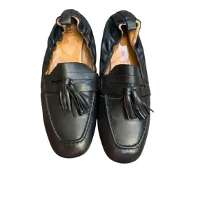 AQUATALIA Journee Tassel Black Leather Loafer Flats Shoes 9.5 Ballet Back