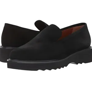 Aquatalia Kelsey Suede Platform Black Loafers