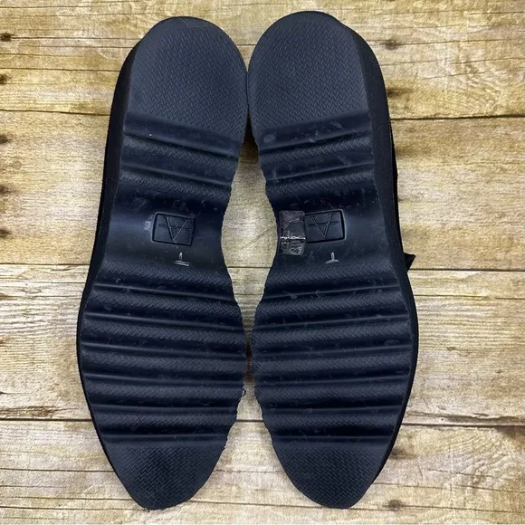 Aquatalia Kelsey Suede Platform Black Loafers