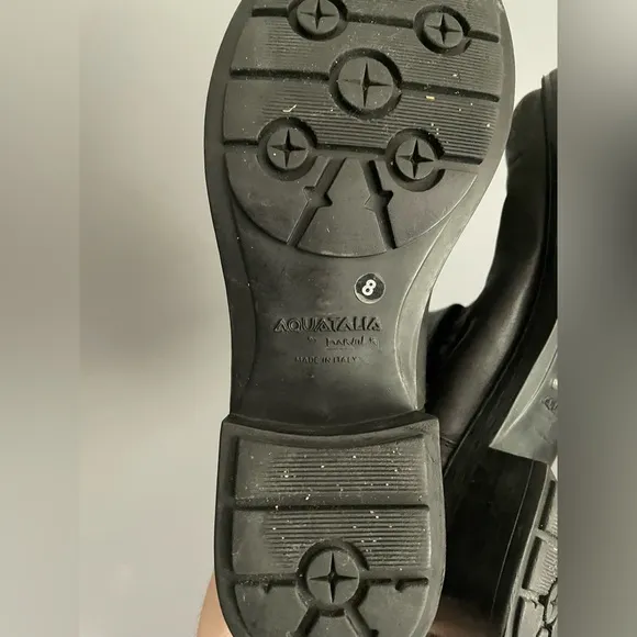 Aquatalia Lynn Quilted Leather Moto Boots Womens Size 8
