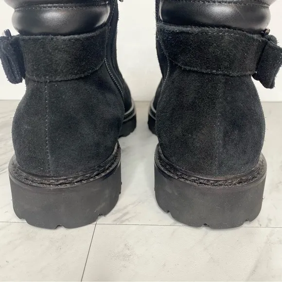 Aquatalia Mayra Weatherproof Lace Up Black Suede Boot 9 1/2