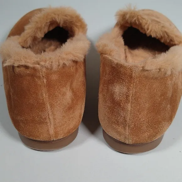 Aquatalia Rayla fur lined suede slip on loafers 9.5
