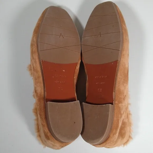 Aquatalia Rayla fur lined suede slip on loafers 9.5