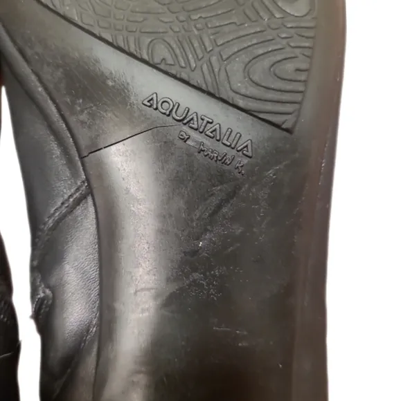 AQUATALIA | Vintage Black Quilted Leather Boots in Size US 10