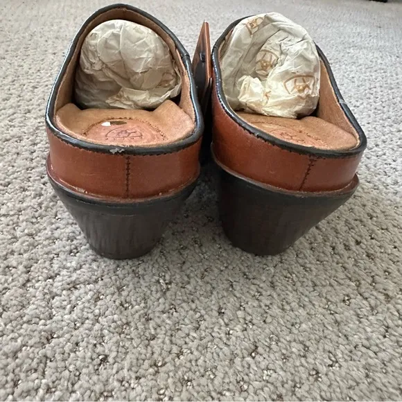 Ariat Desert Star Lizard Cognac Brown Leather Mules Size 7