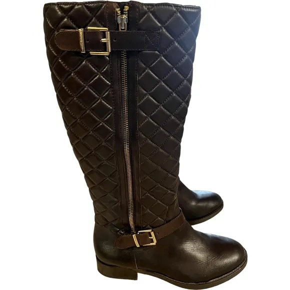 ARTURO CHIANG Quilted Riding Boots Brown