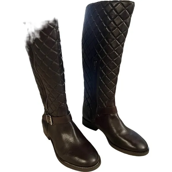 ARTURO CHIANG Quilted Riding Boots Brown