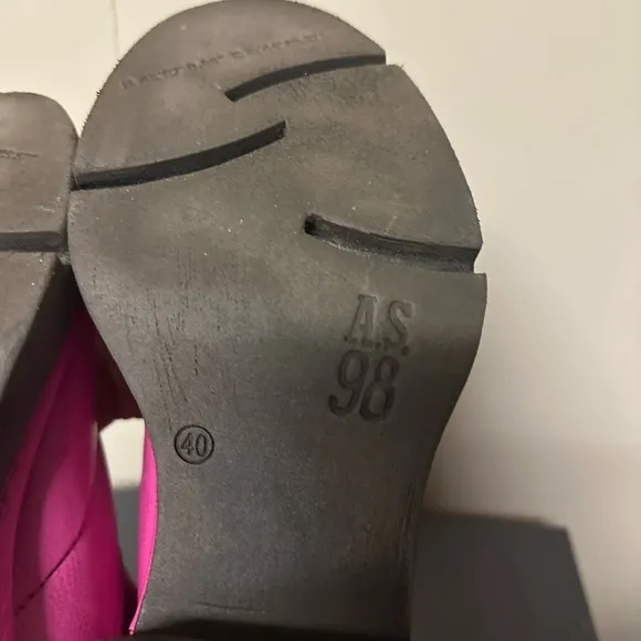 A.S.98 Edwin Boots Fuchsia Pink Size 40 9-9.5 Leather Platform Puff Front Zip
