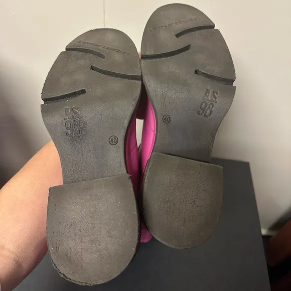 A.S.98 Edwin Boots Fuchsia Pink Size 40 9-9.5 Leather Platform Puff Front Zip