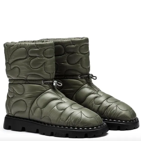 Ash JEWEL Boots In Green Quilted Nylon NEW 36 JB