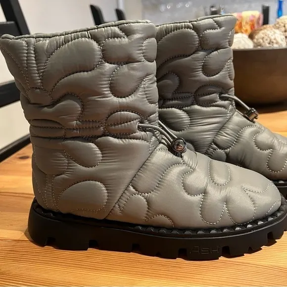 Ash JEWEL Boots In Green Quilted Nylon NEW 36 JB