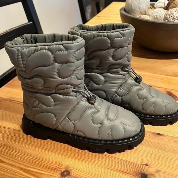 Ash JEWEL Boots In Green Quilted Nylon NEW 36 JB