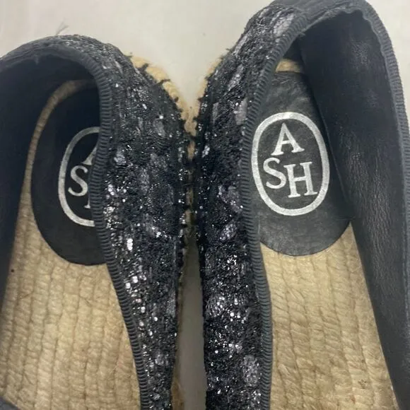Ash XEM Espadrilles Black &amp; Piombo Sz 38