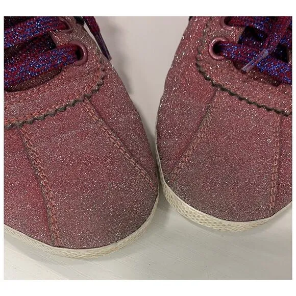 Authentic GUCCI Bambi Glitter Pink Ace Sparkle Studded Sneakers Size EU 35/US 5