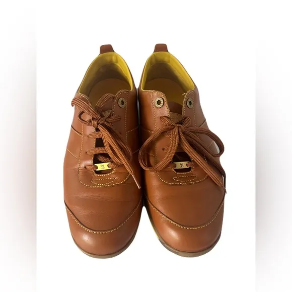Authentic Louis Vuitton Mens Brown Sneakers SZ 8  Box, Dustbag &amp; Extra Laces