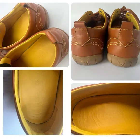 Authentic Louis Vuitton Mens Brown Sneakers SZ 8  Box, Dustbag &amp; Extra Laces