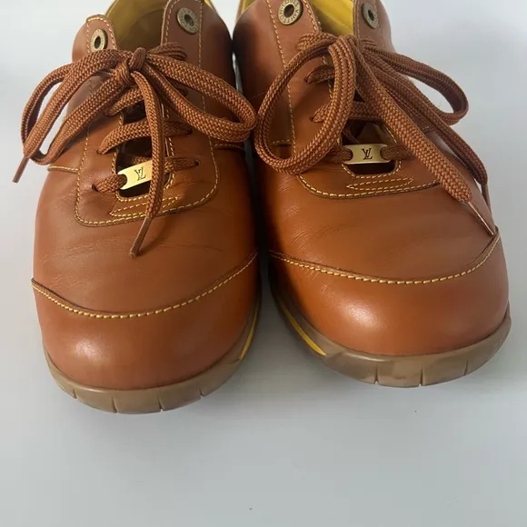 Authentic Louis Vuitton Mens Brown Sneakers SZ 8  Box, Dustbag &amp; Extra Laces