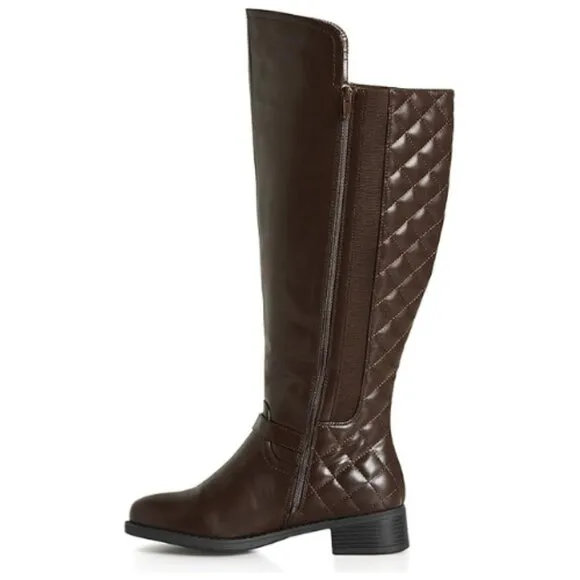 Avenue Cloudwalkers Ivory Tall Riding Boot Size 10W Wide Fit, BROWN