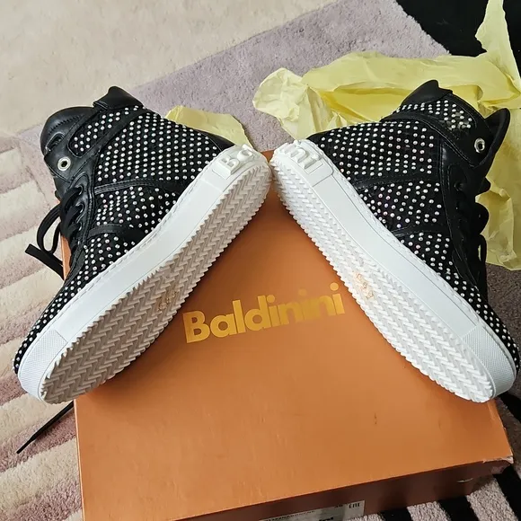 BALDININI 🇮🇹 WOMEN'S Nappa LEATHER   Brilliant FASHION SNEAKERS new 36 1/2